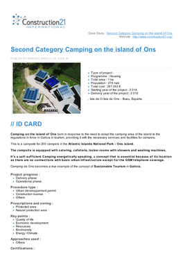 Second Category Camping on the Island of Ons Website