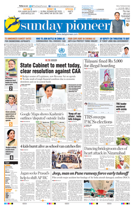 State Cabinet to Meet Today, Clear Resolution Against