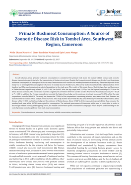 Primate Bushmeat Consumption: a Source of Zoonotic Disease Risk in Tombel Area, Southwest Region, Cameroon