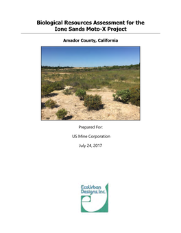 Biological Resources Assessment for the Ione Sands Moto-X Project