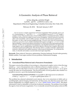 A Geometric Analysis of Phase Retrieval