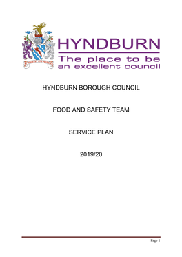 Hyndburn Borough Council Food and Safety Team Service Plan 2019/20