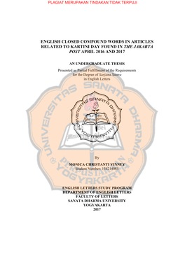 English Closed Compound Words in Articles Related to Kartini Day Found in the Jakarta Post April 2016 and 2017