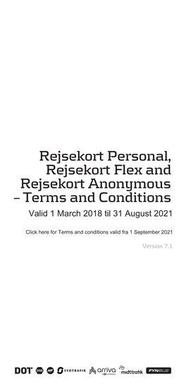 Terms and Conditions Valid 1 March 2018 Til 31 August 2021