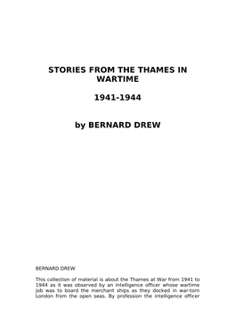 STORIES from the THAMES in WARTIME 1941-1944 By