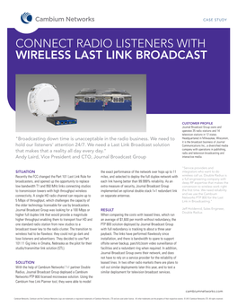 Connect Radio Listeners with Wireless Last Link Broadcast