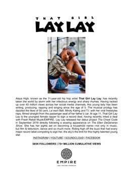 Thatgirllaylay Press Kit 2019