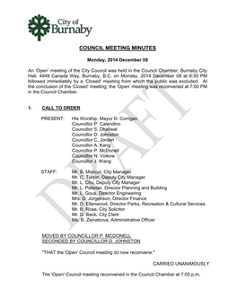 Council Meeting Minutes