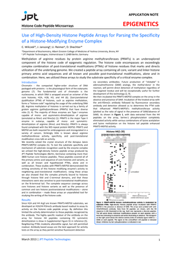 Use of High‐Density Histone Peptide Arrays for Parsing the Specificity of a Histone‐Modifying Enzyme Complex