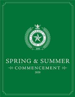 Download the Spring & Summer Commencement 2020 Program