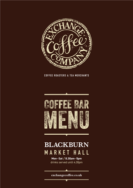 Coffee Bar Menu