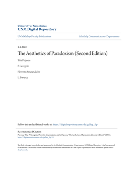 The Aesthetics of Paradoxism (Second Edition) Titu Popescu