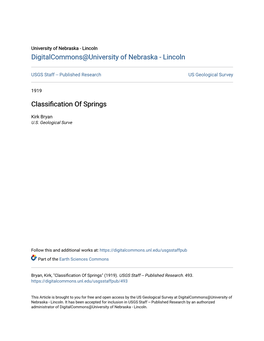 Classification of Springs