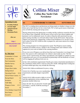 CBYC Mixer Is Published Seven Times a Year for CBYC Members and Friends, April Through November