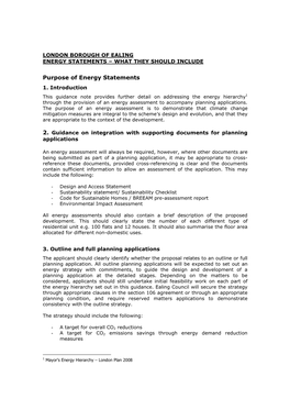 Purpose of Energy Statements 1