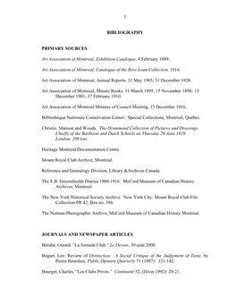 1 BIBLIOGRAPHY PRIMARY SOURCES Art Association Of