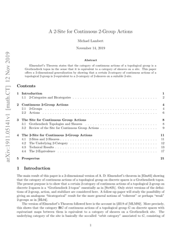 A 2-Site for Continuous 2-Group Actions