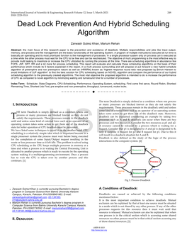 Dead Lock Prevention and Hybrid Scheduling Algorithm