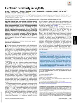 Electronic Nematicity in Sr2ruo4