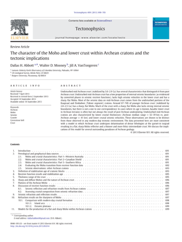 The Character of the Moho and Lower Crust Within Archean Cratons and the Tectonic Implications