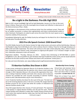 Newsletter Sidney, OH 45365 January/February 2015 (937) 498-1812