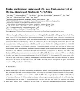 Spatial and Temporal Variations of CO2 Mole Fractions