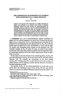 The Cohomology of Semisimple Lie Algebras with Coefficients in A