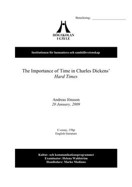 The Importance of Time in Charles Dickens' Hard Times