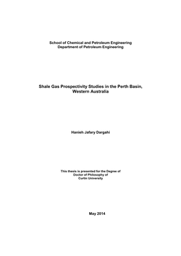 Shale Gas Prospectivity Studies in the Perth Basin, Western Australia