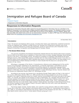 Immigration and Refugee Board of Canada Page 1 of 5