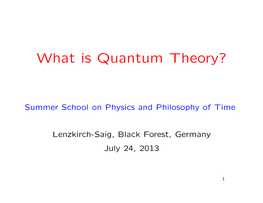 What Is Quantum Theory?