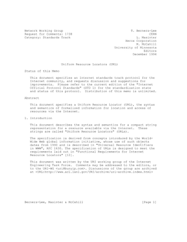 1738 CERN Category: Standards Track L. Masinter Xerox Corporation M