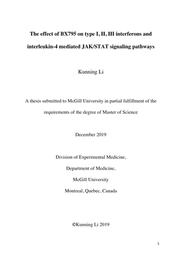 The Effect of BX795 on Type I, II, III Interferons and Interleukin-4