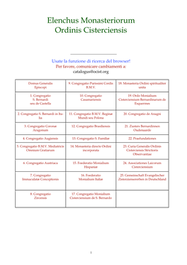 Elenchus Monasteriorum Ordinis Cisterciensis