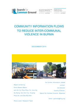 Flows to Reduce Inter-Communal Violence in Burma