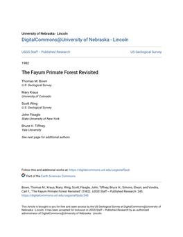 The Fayum Primate Forest Revisited