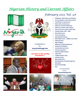 Nigerian History and Current Affairs February 2013 Vol