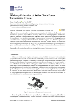 Efficiency Estimation of Roller Chain Power Transmission System