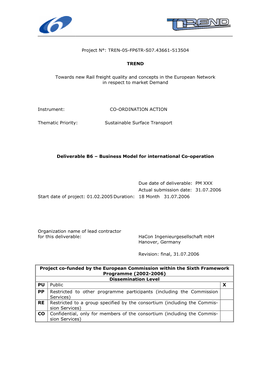 TREN-05-FP6TR-S07.43661-513504 TREND Towards New Rail Freight