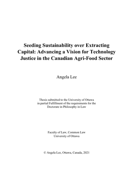 Advancing a Vision for Technology Justice in the Canadian Agri-Food Sector