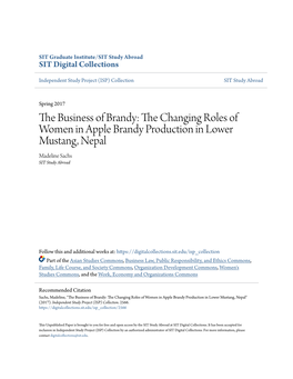 The Changing Roles of Women in Apple Brandy Production in Lower Mustang, Nepal