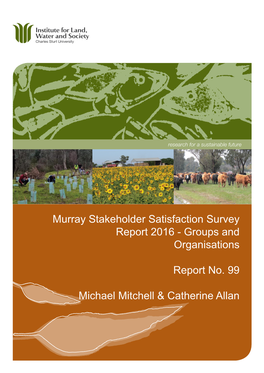 Murray Stakeholder Satisfaction Survey Report 2016 - Groups and Organisations