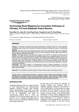 Technology Road Mapping for Innovation Pathways of Fibrates: a Cross-Database Patent Review