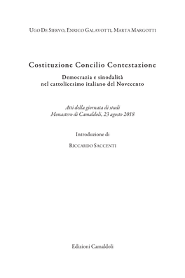 Costituzione Concilio Contestazione