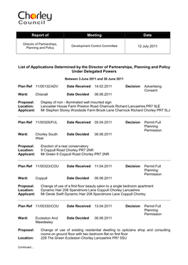 Report of Meeting Date