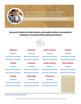 Southeastern U.S. Native Communities Research Guide