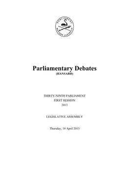 Parliamentary Debates (HANSARD)