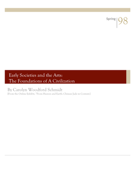 Early Societies and the Arts: the Foundations of a Civilization