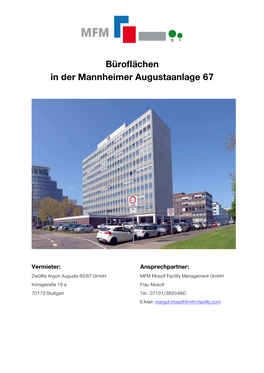 Büroflächen in Der Mannheimer Augustaanlage 67