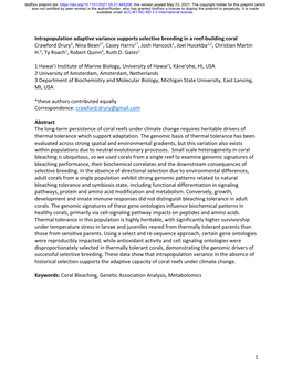 Intrapopulation Adaptive Variance Supports Selective Breeding in A